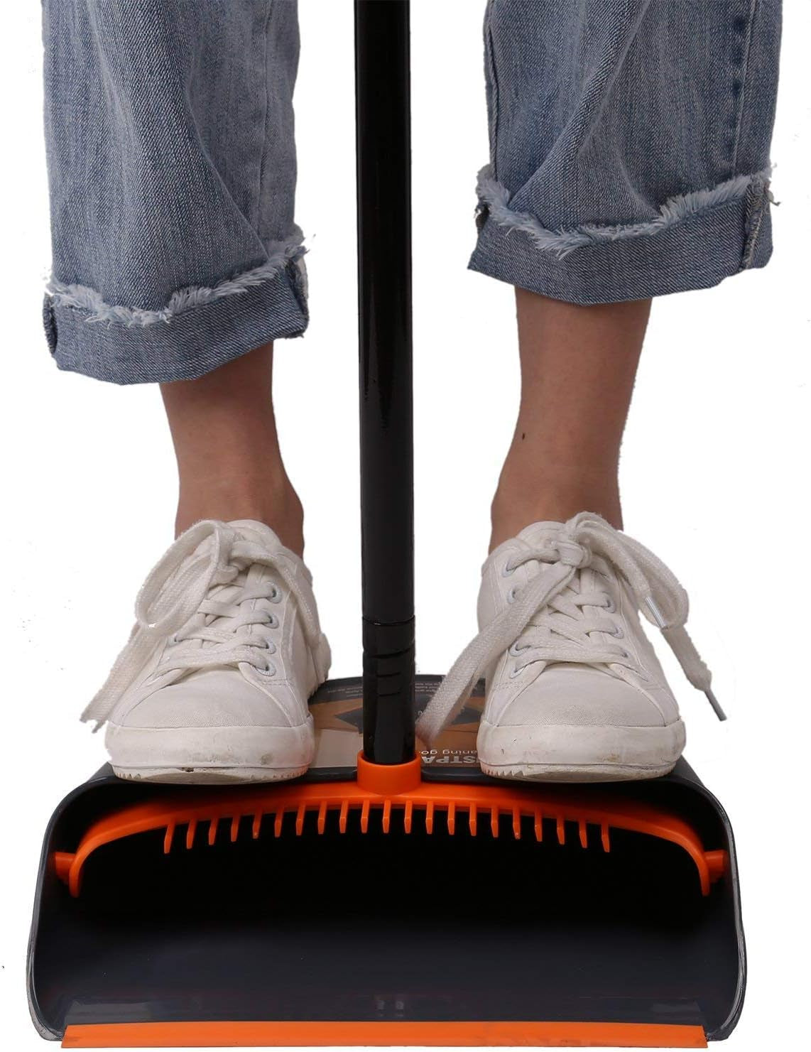 Broom and Dustpan Set with 52" Long Handle for Home Kitchen Room Office Lobby Floor Use Upright Stand up Stand up Broom with Dustpan Combo
