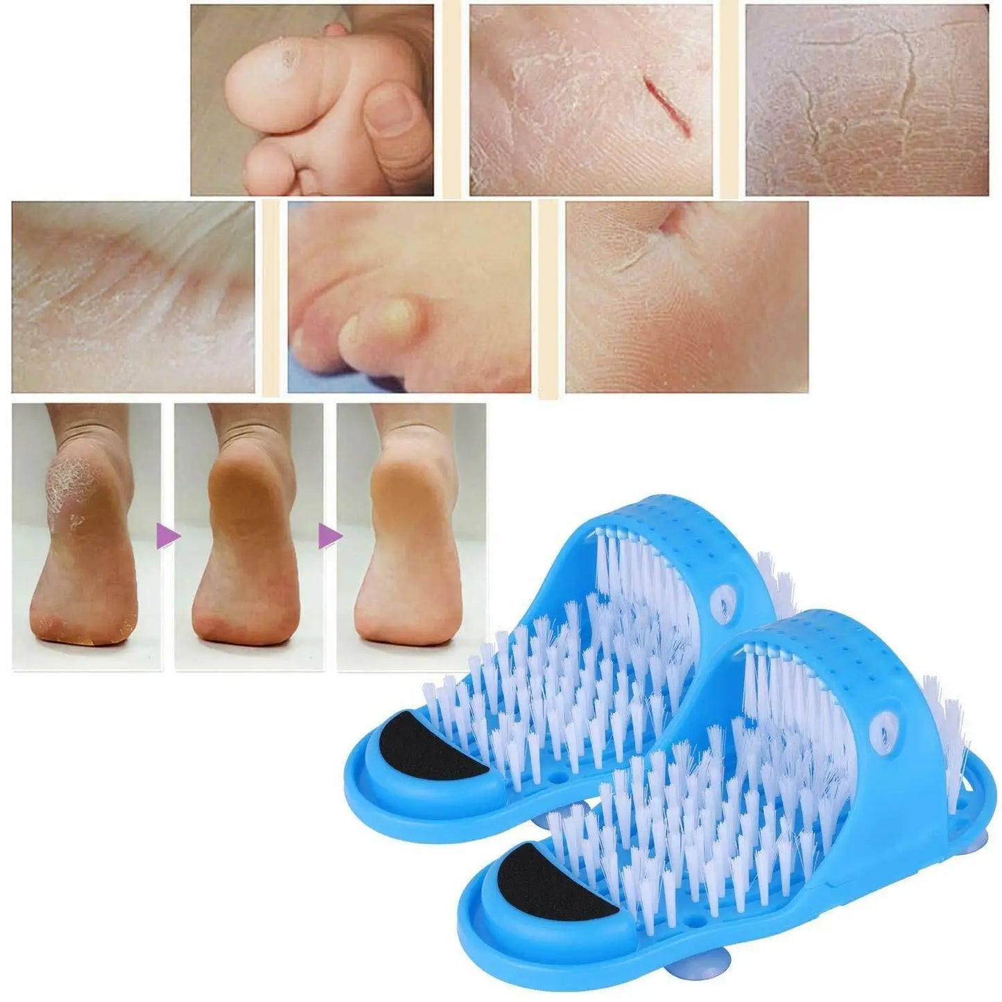 New Shower Foot Scrubber Massager Cleaner Spa Exfoliating Washer Wash Foot Repair Slippers Bathroom Brushes Remove Dead Skin