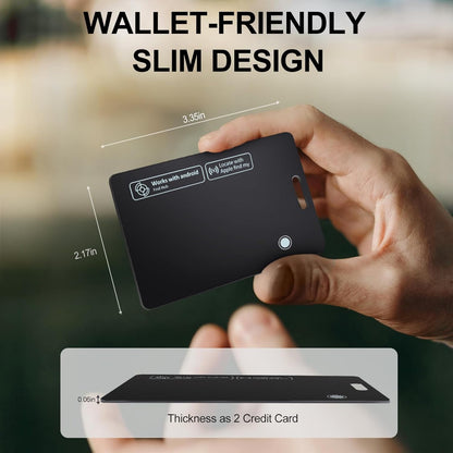 Rechargeable Wallet Tracker Card for Apple Find My & Android, IP67 Waterproof Bluetooth Smart Tracker, Item Locator for Wallet Keys Luggage Backpack, 2 Pack