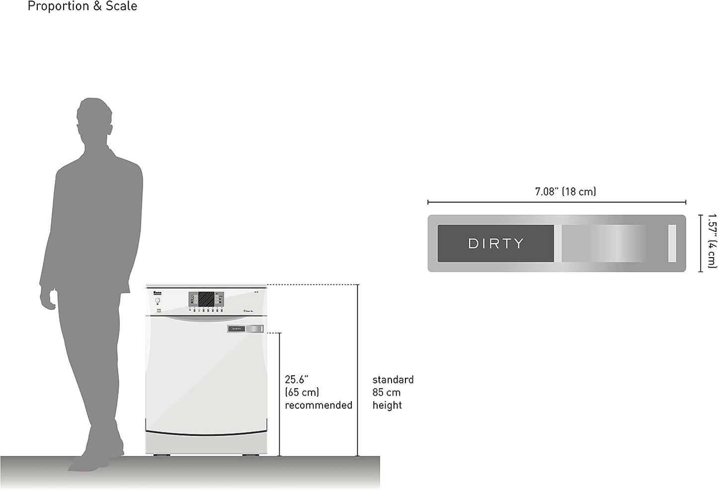 Clean Dirty Magnet for Dishwasher,  Premium Stainless Steel Grade 304, Kitchen Organizers and Storage Decor Accessories, Extra Adhesive Tapes Included.
