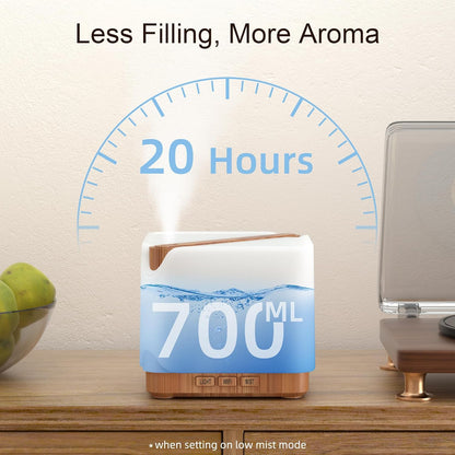 Essential Oil Diffuser for Home, Smart Wifi 700 Ml Humidifier, Easy Connect with Alexa and Google Home, Phone App & Voice Control, Customized Schedule Timers and LED Light - Yellow