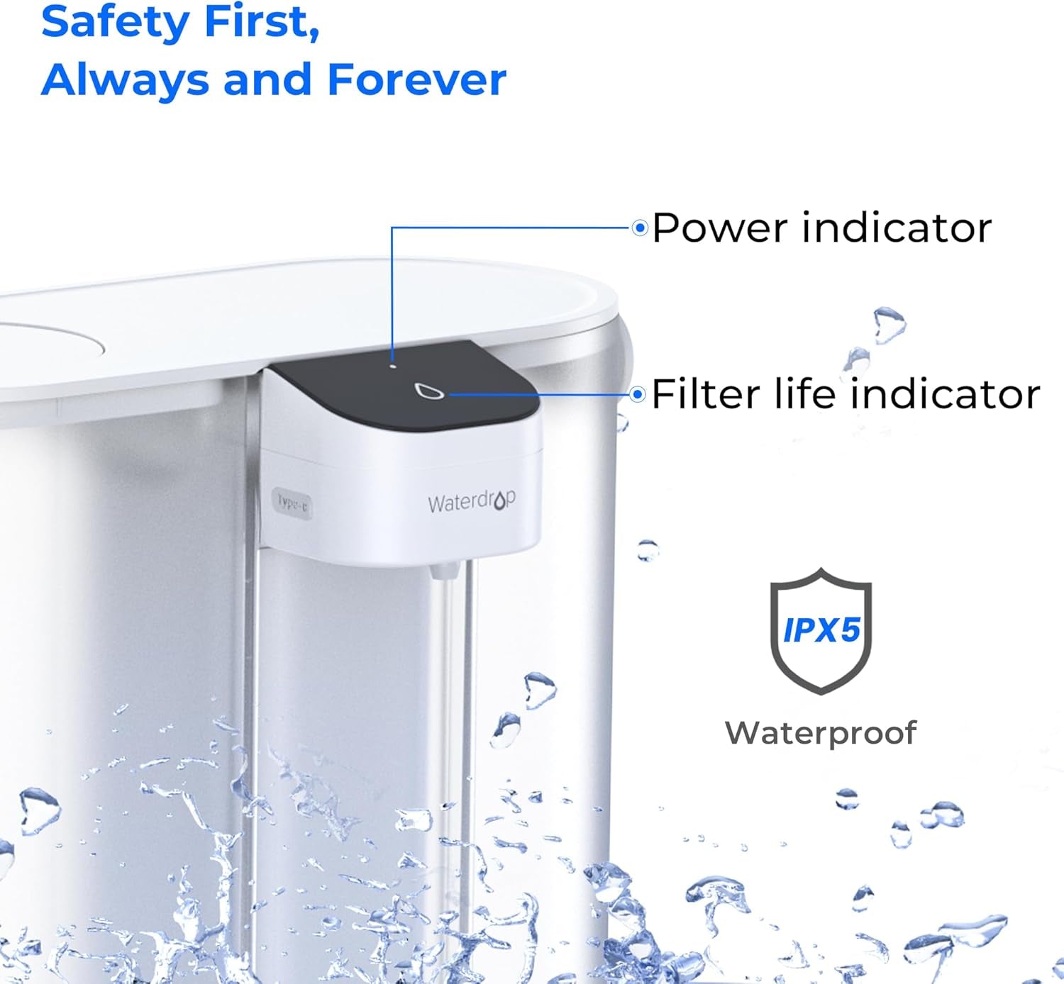 Compact Electric Water Filter Pitcher, 200-Gallon Rechargeable Instant Powerful Dispenser, NSF/ANSI 42&53&401, Reduce PFOA/PFOS, Lead, Chlorine, 14-Cup, White, with 1 Filter, NOT Reduce TDS