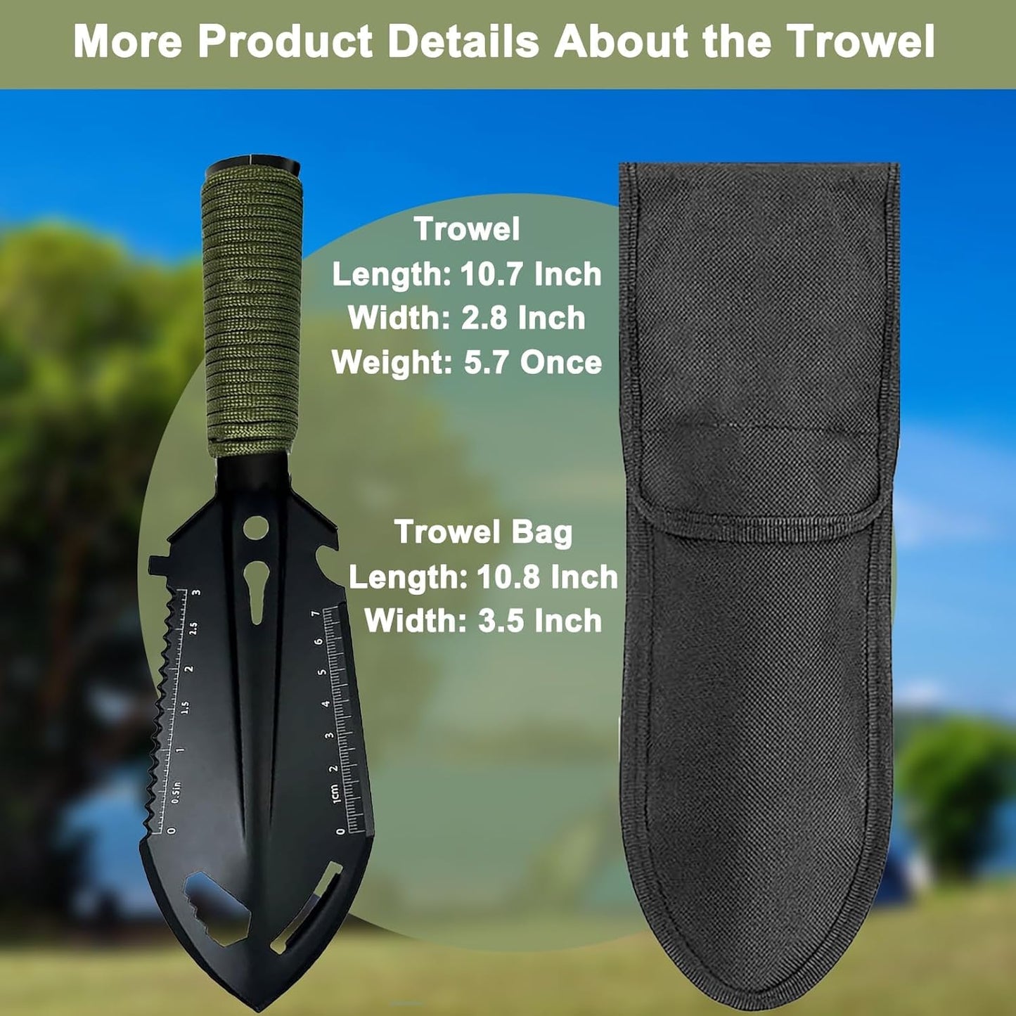 Gardening Gift Ideas Hori Hori Garden Tool - 10-In-1 Multitool Trowel, Unique Gift for Women, Mom, Wife, Gardeners, Birthday Mothers Day Christmas, Mini Shovel for Planting, Weeding, Camping & Hiking