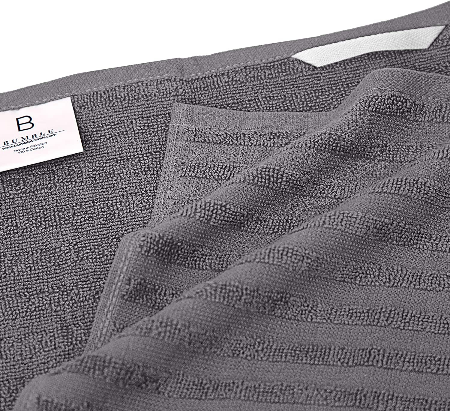 Premium Kitchen Towels (20”X 28”, 6 Pack) | Large Cotton Dish Towels | Flat & Terry Highly Absorbent Kitchen Linen Set with Hanging Loop | Gray