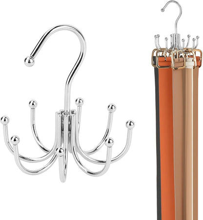 Belt Hanger, Belt Organizer for Closet, Keeping Belts Visible and in Good Condition, Hanging Tie Rack Holder, Closet Organizers and Storage, Silver
