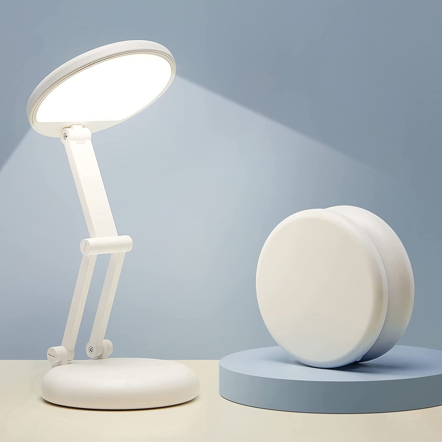Cordless Desk Lamp,Dimmable Small Battery Powered Lights,3600Mah Rechargeable Wireless Table Lamp,Mini Lamp&Portable Light for Bed,Book Reading,Home for Small Spaces,Nail Light,Craft,Office