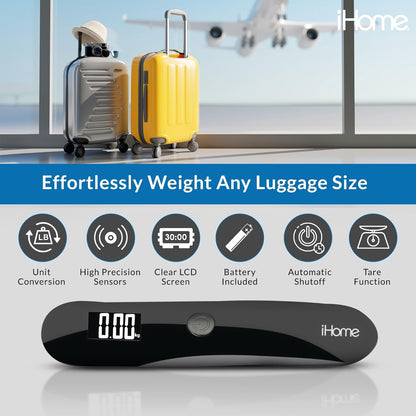 Digital Luggage Scale - 110Lbs Portable Suitcase Scale with LCD Display - Luggage Weight Scale (220LSGL2BL)