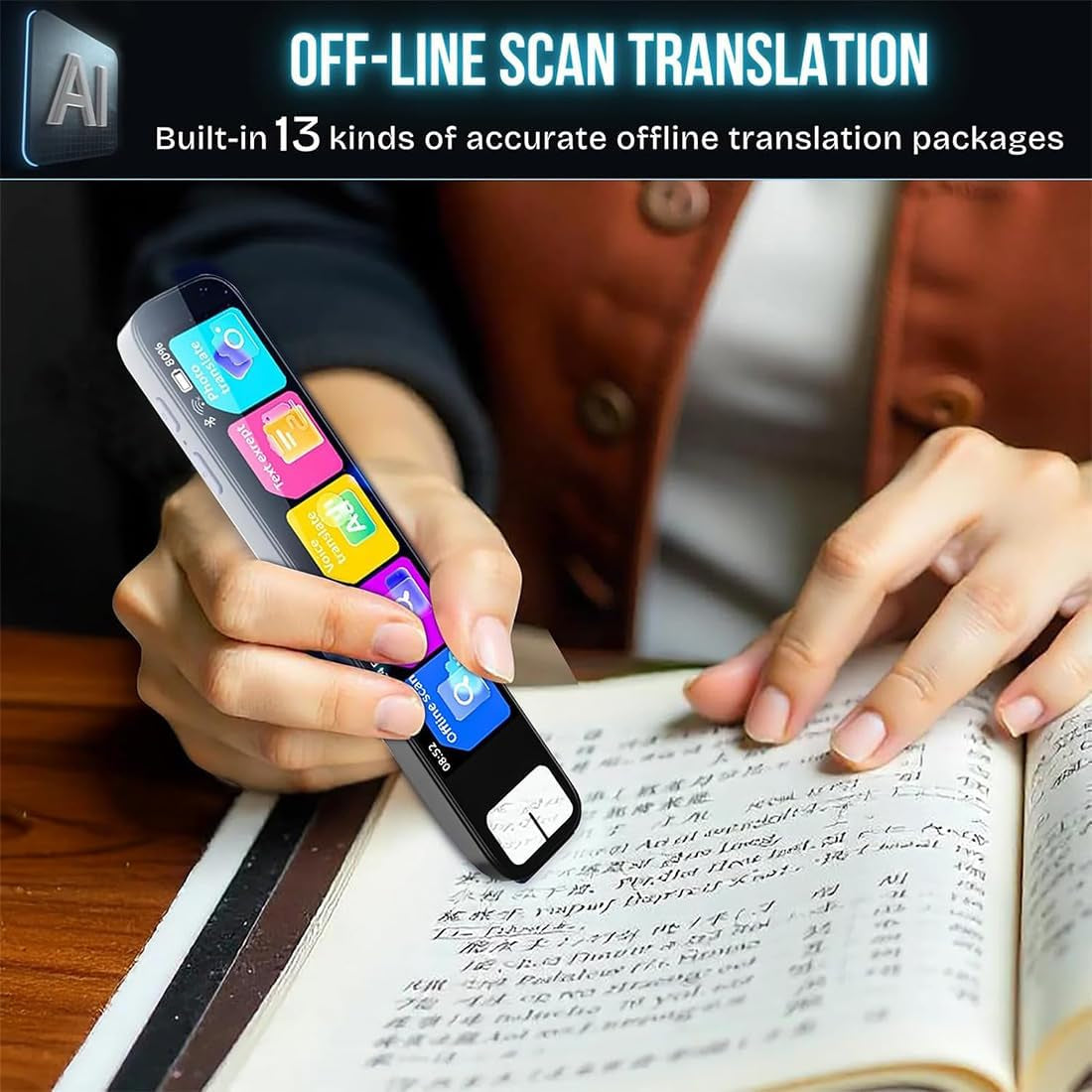 2026 Scansense AI Smart Pen - Instant Answers & Offline Translation (150+ Languages) - Voice Recording & Scanning Pen for Students & Professionals (1PC)