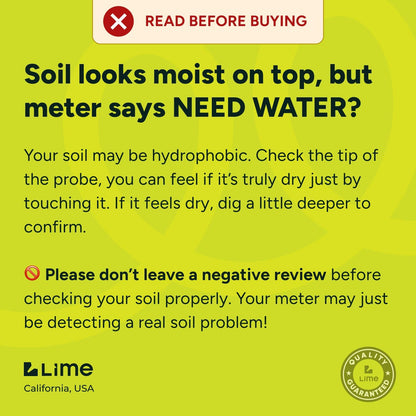 GROWIT Plant Moisture Meter - Accurately Tells You When to Water Your Plants - 26Cm, No Battery Needed