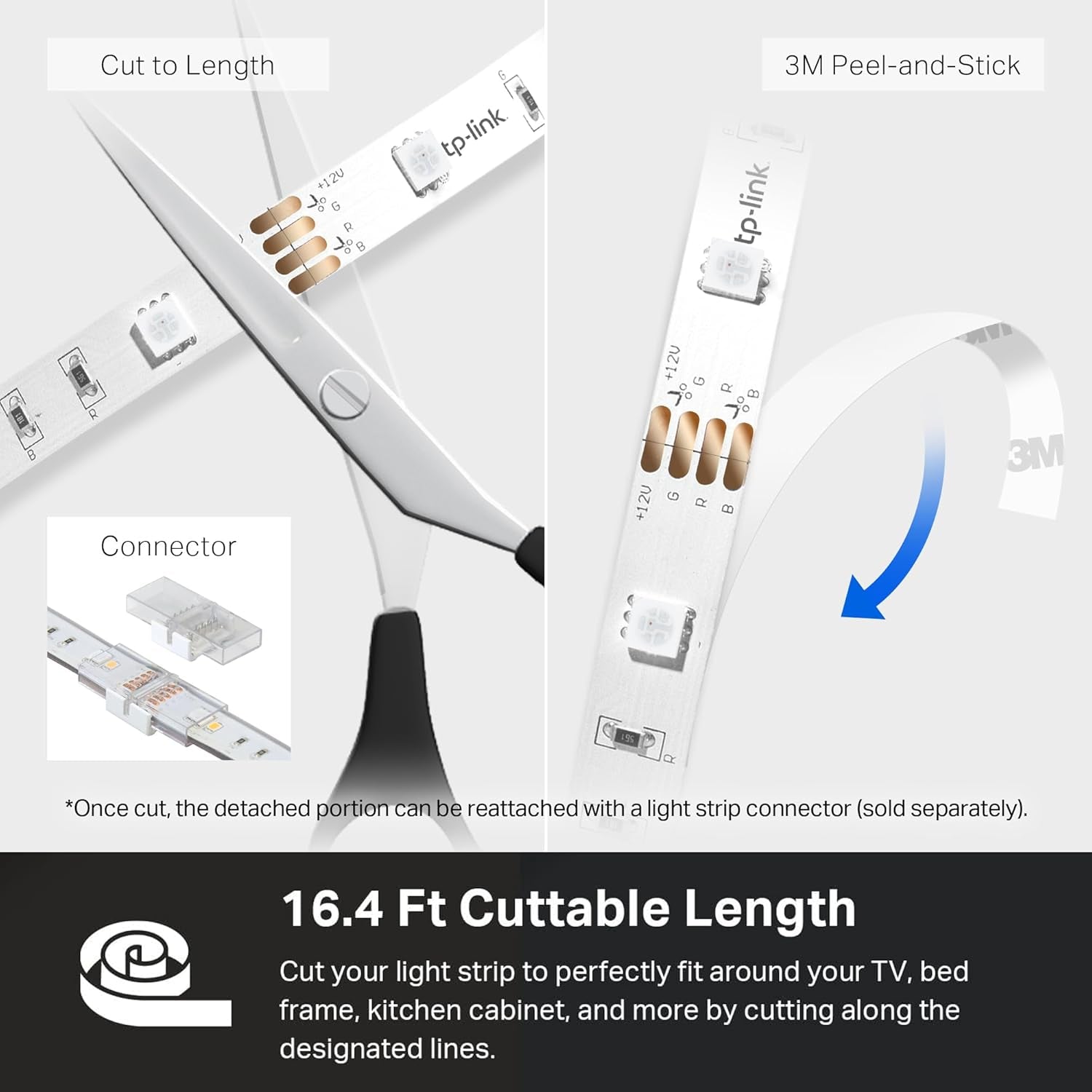 LED Light Strip, 16.4Ft Wifi LED Strip Works with Alexa, Google Home, Smartthings, High Brightness with 16 Million Colors, RGB, Grouping, Adjustable Length, up to 25,000 Hours (KL400L5)