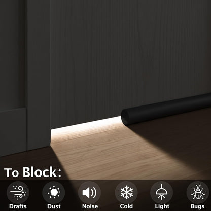 Large Door Draft Stopper for Bottom of Doors 36” under Door Sweep Noise Blocker Black Gap Stoppers Adjustable Doors Seal Sweep Guard Draft, Window Breeze Stoppers, Home Essentials Gadgets