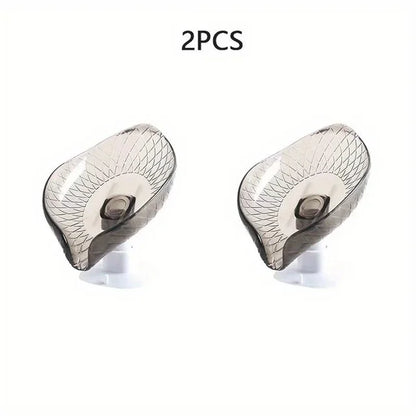 Leaf Design Drain Soap Box with Suction Cup Decorative Plastic Self Draining Bathroom Soap Tray Bathroom Organizers Storage