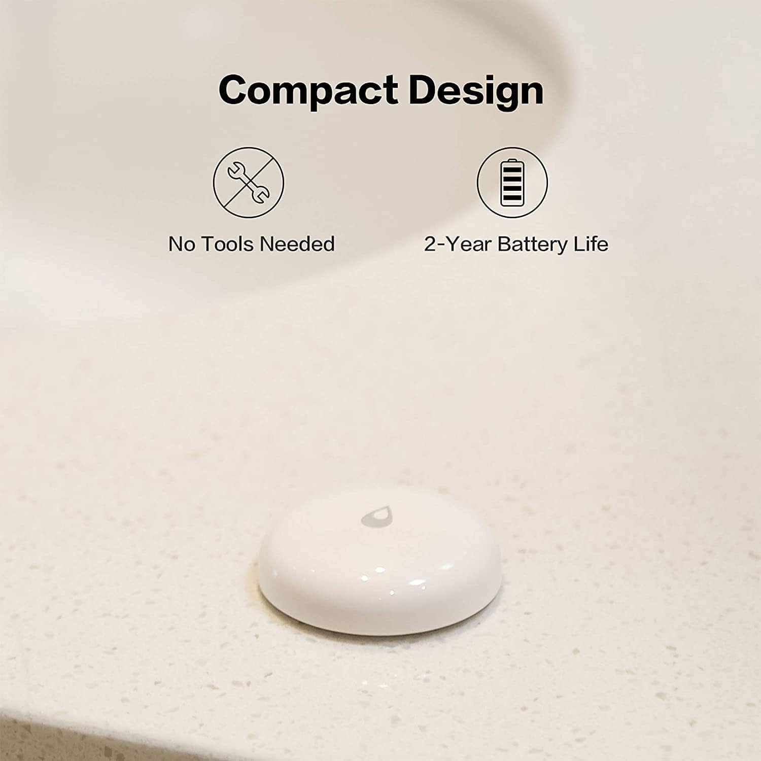 Water Leak Sensor 3 Pack, Zigbee Wireless Water Leak Detector for Alarm System and Smart Home Automation, Requires  HUB, App Notifications, for Kitchen, Bathroom, Basement, Works with IFTTT