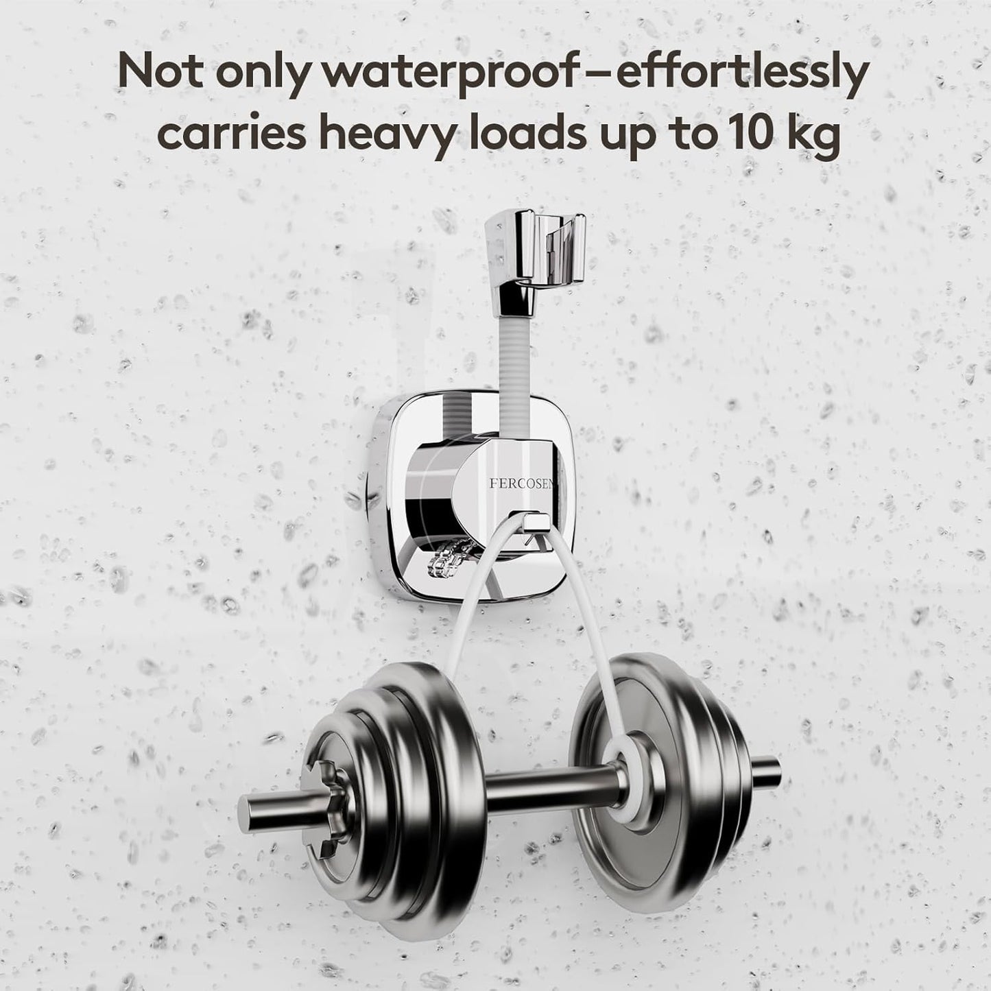 360° Swivel Shower Head Holder with Suction Cup | 10Kg Load Capacity, Tool-Free Installation in Seconds | Removable and Rust-Resistant Shower Bracket with Storage Hook (Silver)
