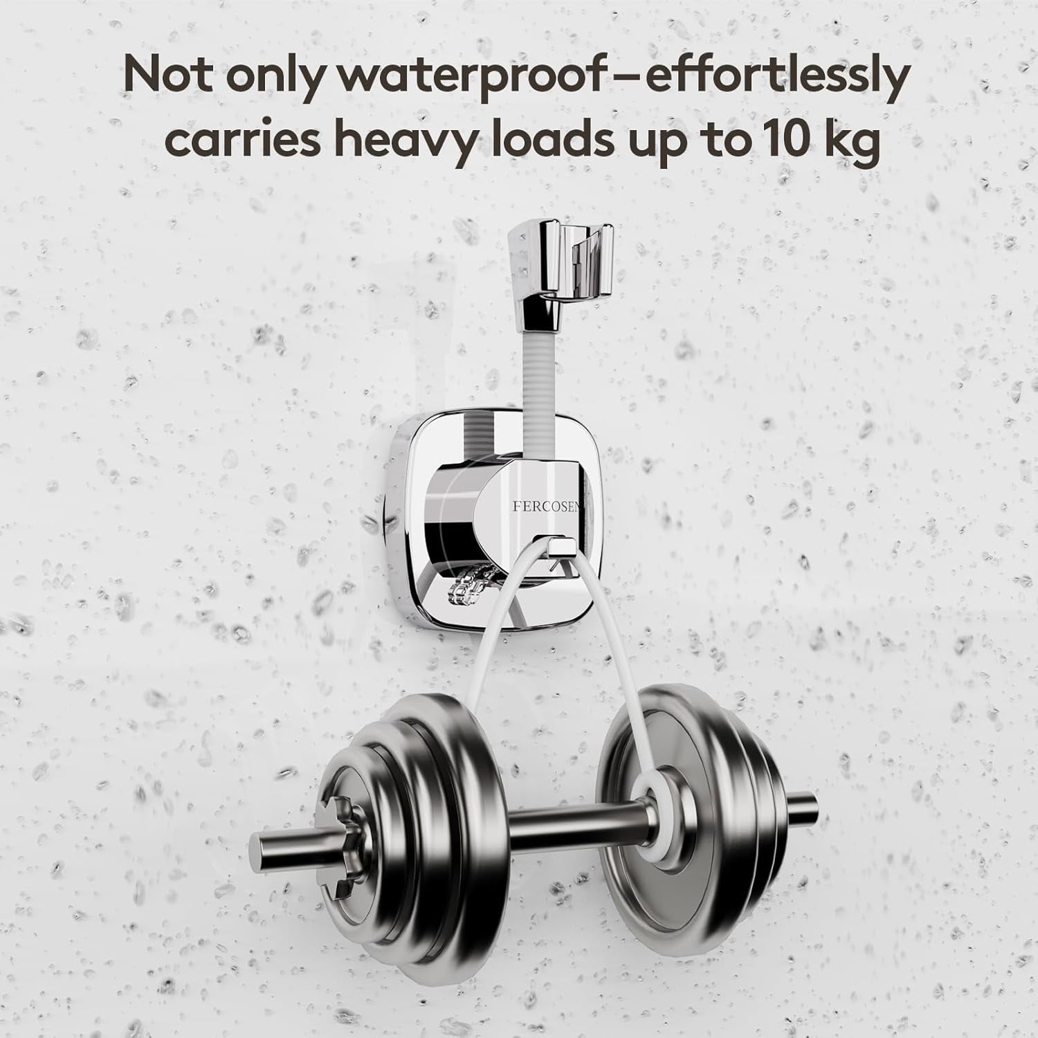 360° Swivel Shower Head Holder with Suction Cup | 10Kg Load Capacity, Tool-Free Installation in Seconds | Removable and Rust-Resistant Shower Bracket with Storage Hook (Silver)