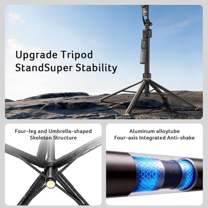 Gadget Auto Face Tracking Tripod for Iphone – Magnetic Phone Mount Gesture Control Detachable Mini Ring Light 64" 360 Degree AI Tracking Phone Tripod for Vlogging Youtube Tiktok Video Recording