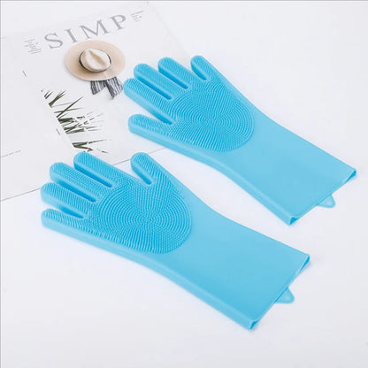 Silicone Dishwashing Gloves, Magic Gloves, Durable, Wear-Resistant, Waterproof Rubber Gloves for Special Use
