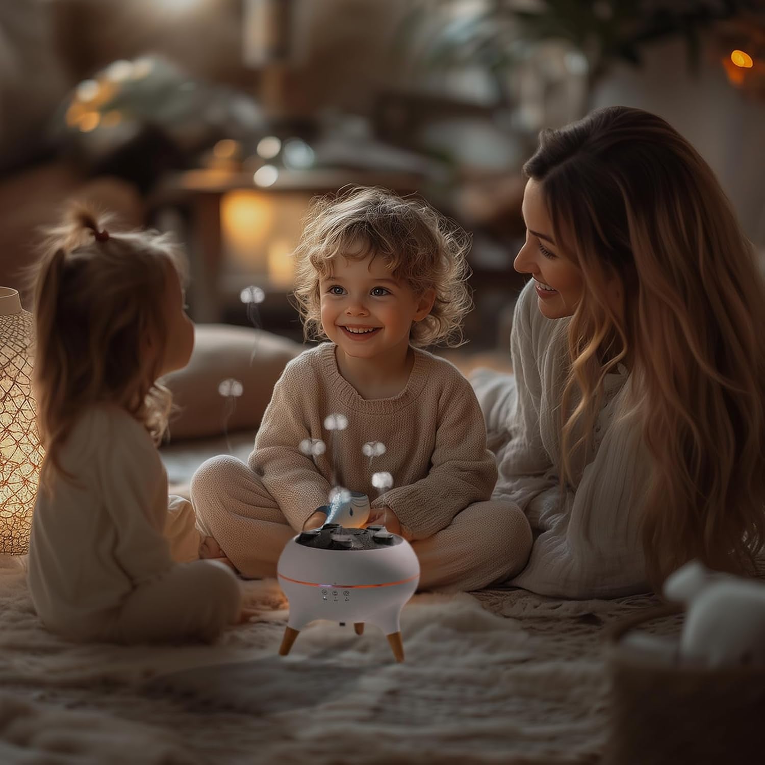 Mushroom Cloud Humidifier, Aromatherapy Essential Oil Diffuser with Sound-Activated Mode, 7-Smoke Modes Jelly Fog & Color LED, Large Water Tank with Auto-Shutoff, for Home Bedroom Office Yoga Studio​
