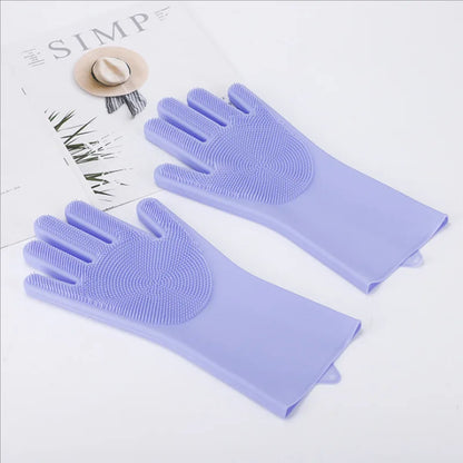 Silicone Dishwashing Gloves, Magic Gloves, Durable, Wear-Resistant, Waterproof Rubber Gloves for Special Use