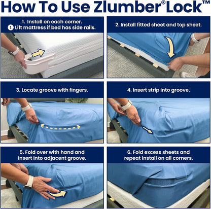 The Original USA Patented lock – Secure Sheet Holder with Heavy-Duty Mattress Straps – No More Loose Bedding, Universal Fit, Easy One-Time Installation