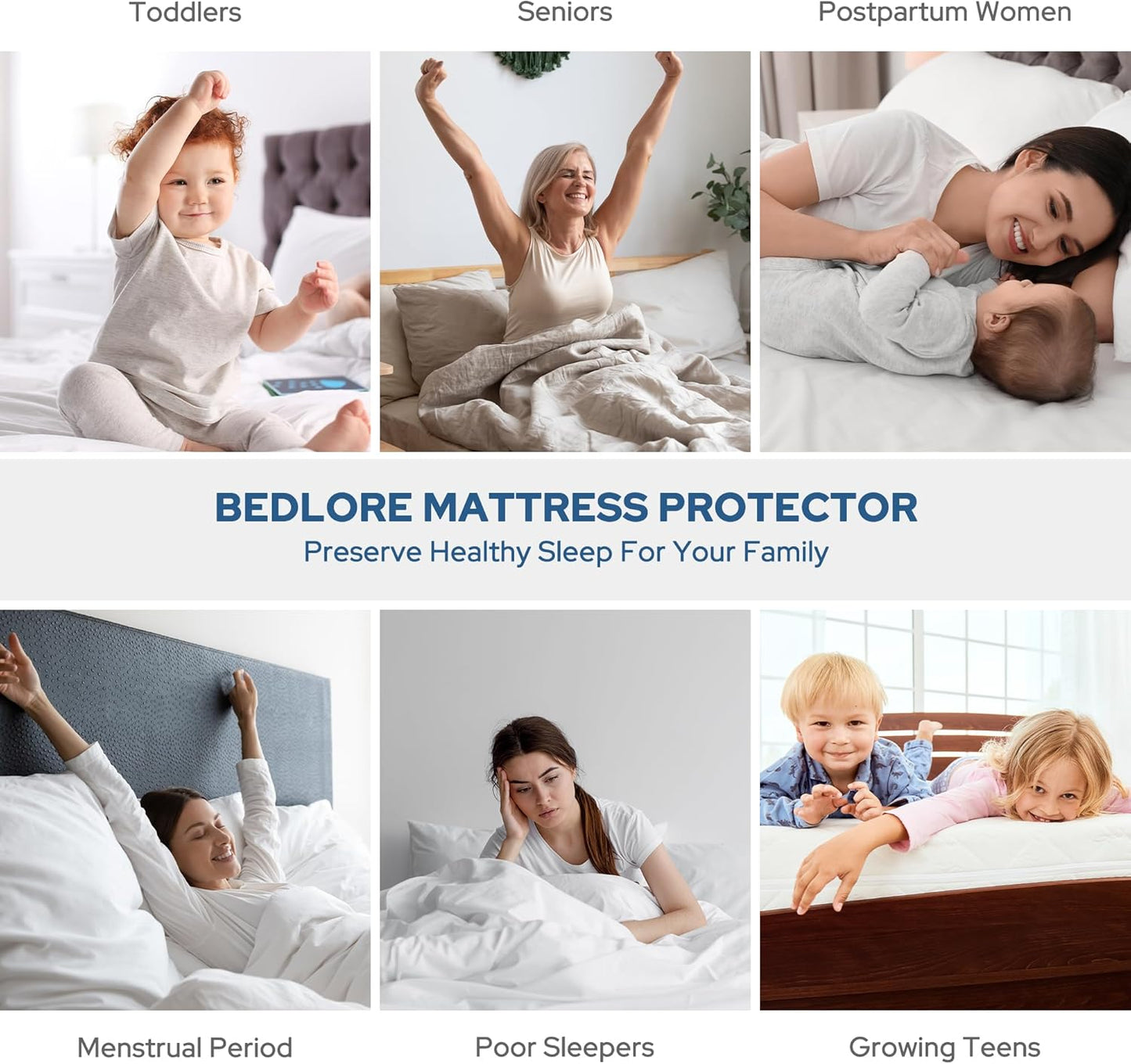 Waterproof Mattress Protector, King Size Mattress Pad with Deep Pocket 6"-18" Depth, Soft Noiseless Dirt-Proof Bed Mattress Cover Washable for Home, Bedroom, Hotel (Gray)