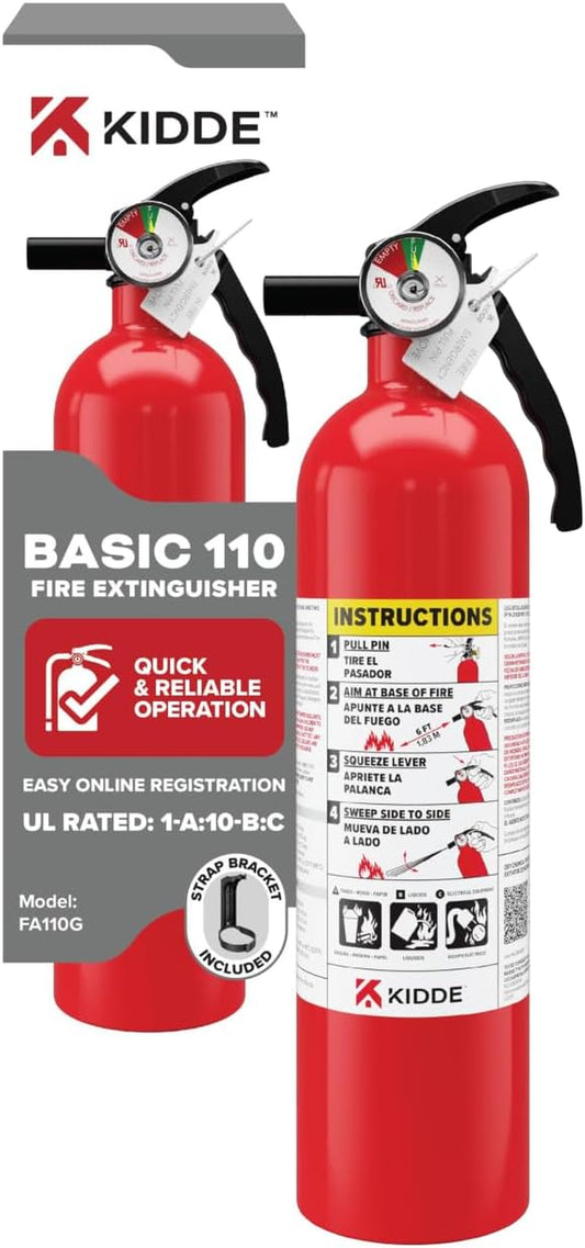 , FA110G, Multi Purpose Fire Extinguisher for Home, Office, Dorm, Residential, 1A10BC