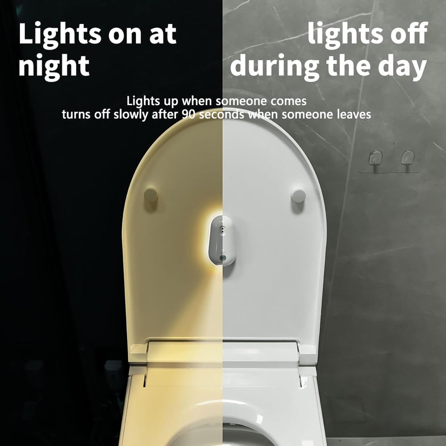 Self Cleaning UV Toilet Sanitizer and Night Light, 2026 New UV Toilet Sanitizer with Night Light, Motion-Activated, USB Rechargeable, Adhesive-Mounted for Shared Bathrooms, Elderly & Pet(1Pc)