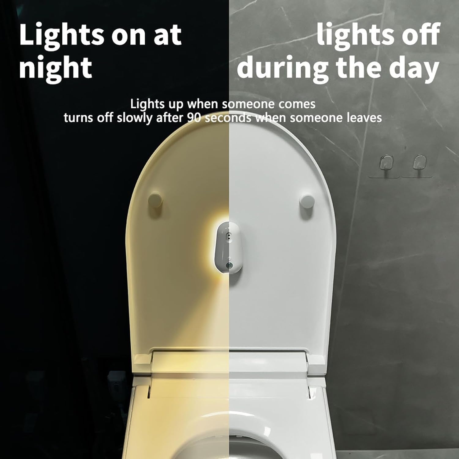 Self Cleaning UV Toilet Sanitizer and Night Light, 2026 New UV Toilet Sanitizer with Night Light, Motion-Activated, USB Rechargeable, Adhesive-Mounted for Shared Bathrooms, Elderly & Pet(1Pc)