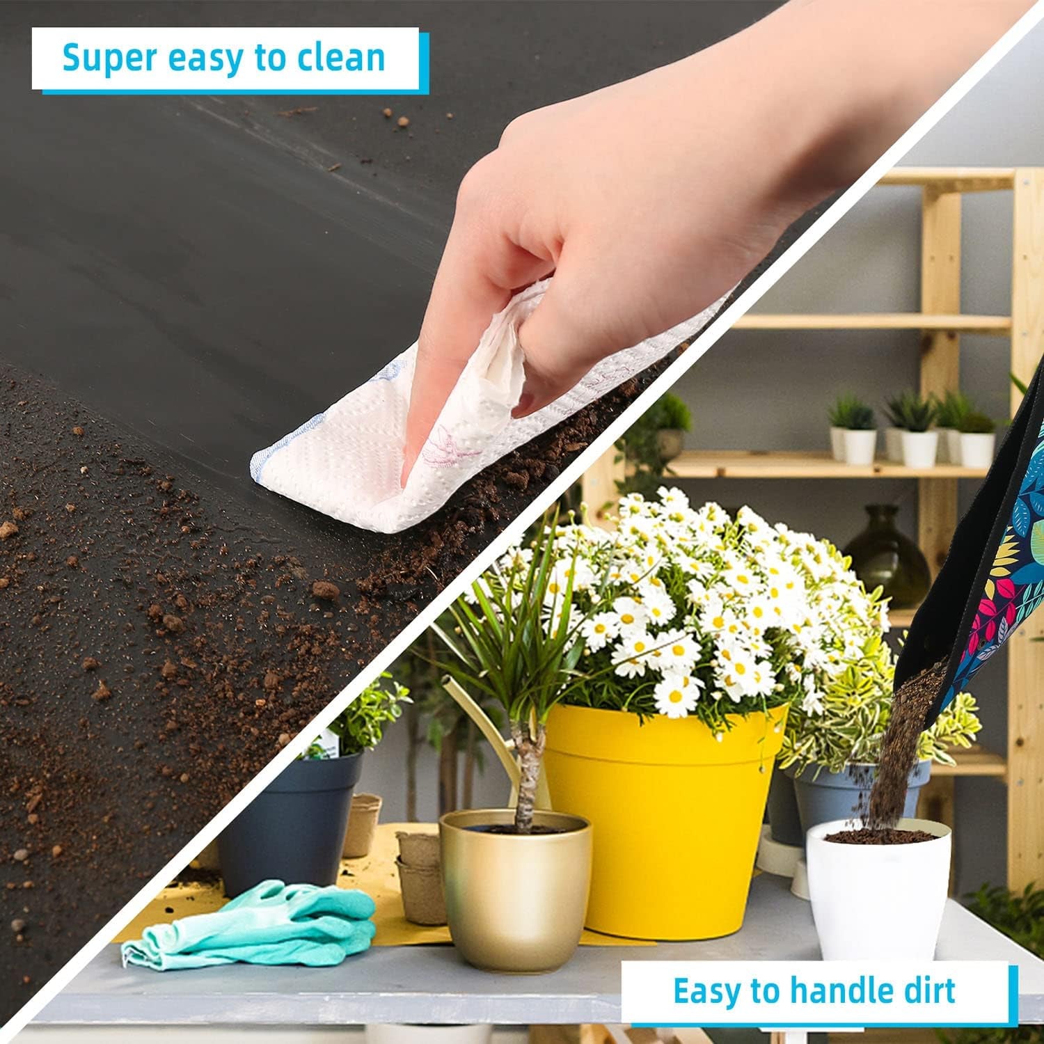 Repotting Mat for Plant Transplanting and Mess Control 29.5"X 29.5" Oxford Fabric Waterproof Potting Foldable Indoor Portable Gardening Tray Unique Gifts Lovers