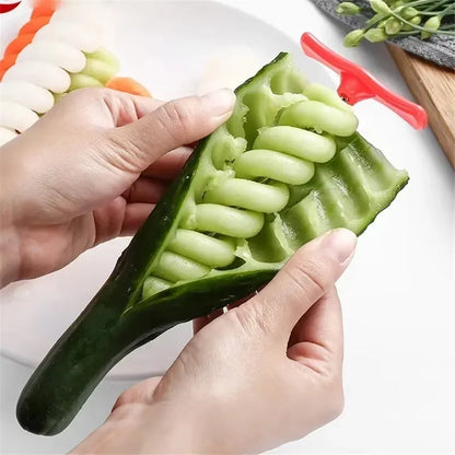 Stainless Steel Vegetable Spiral Knife Potato Carrot Cucumber Spiral Cutting Knife Fruit Vegetable Dish Decoration Cutting Knife