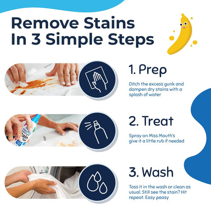 Messy Eater Stain Treater Spray - 4Oz Stain Remover - Newborn & Baby Essentials - No Dry Cleaning Food, Grease, Coffee off Laundry, Underwear, Fabric