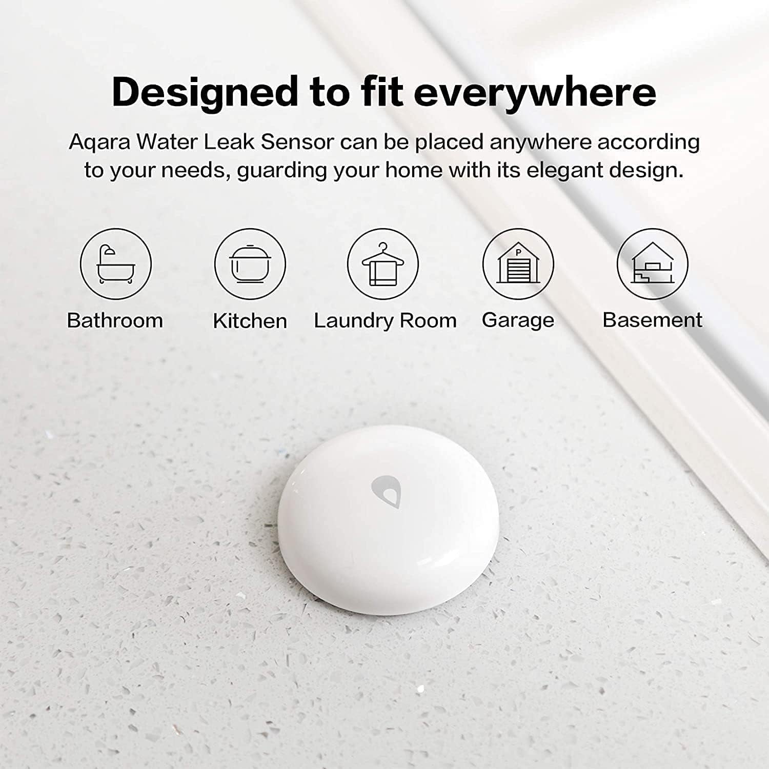 Water Leak Sensor 3 Pack, Zigbee Wireless Water Leak Detector for Alarm System and Smart Home Automation, Requires  HUB, App Notifications, for Kitchen, Bathroom, Basement, Works with IFTTT