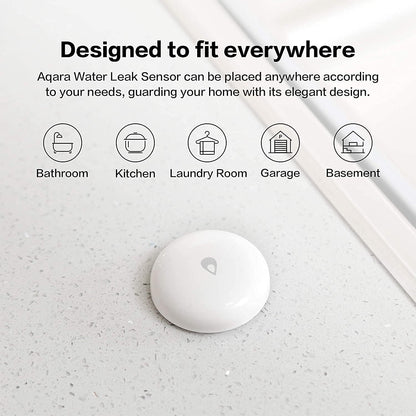 Water Leak Sensor 3 Pack, Zigbee Wireless Water Leak Detector for Alarm System and Smart Home Automation, Requires  HUB, App Notifications, for Kitchen, Bathroom, Basement, Works with IFTTT