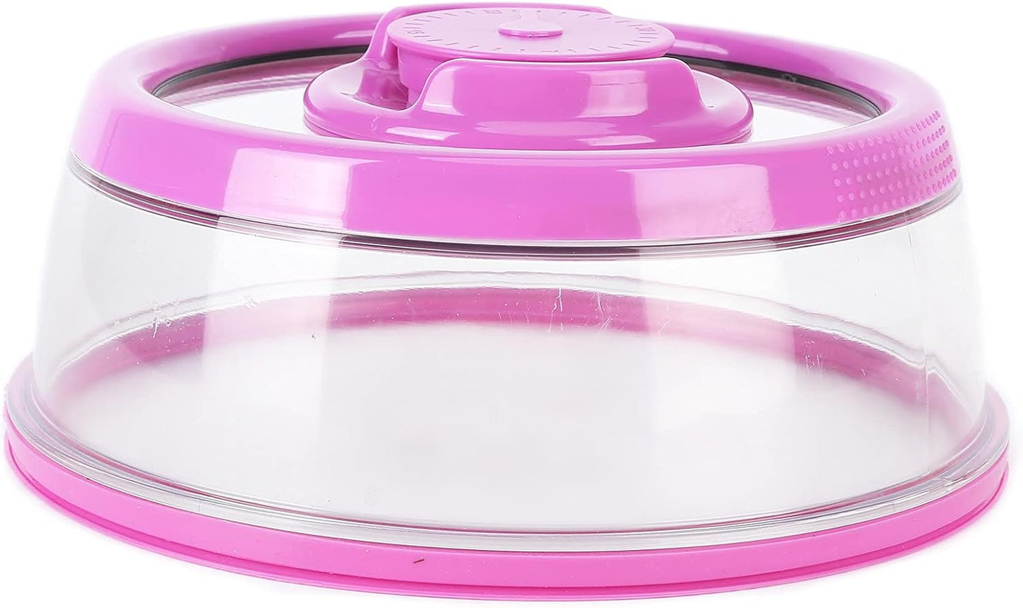 Universal Vacuum Air Tight Food Sealer Containers, round Vacuum Food Sealer Cover Vacuum Freshs Cover Tight Food Container Platter Lid for Kitchen (Purple)