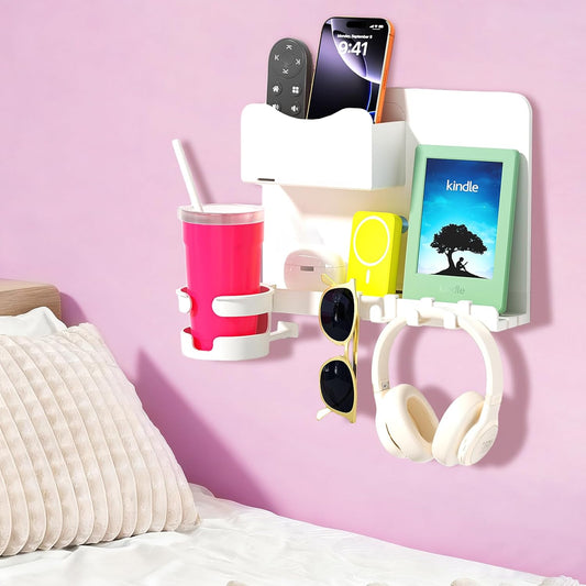 Floating Shelves for Bedside Shelf, Stick on Accessories Organizer, Wall Mount Self, Cute Room Decor Aesthetic, Girls Room Decor, Cool Stuff for Bedroom Storage and Organization