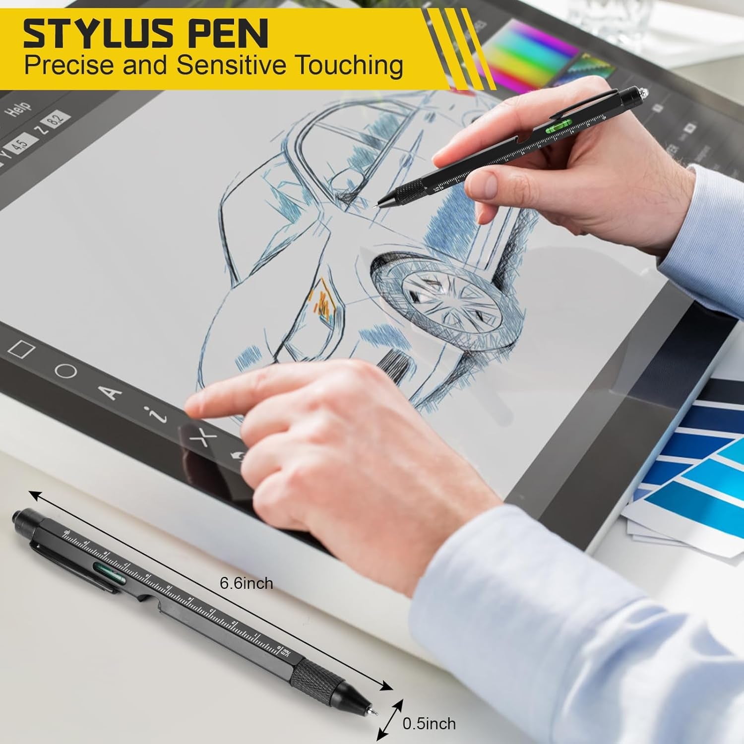 Fathers Day Dad Gifts from Daughter Son Wife,  9-In-1 Multitool Pen with LED Light, Gifts for Husband Dad Grandpa, Cool Birthday Gadgets for Men