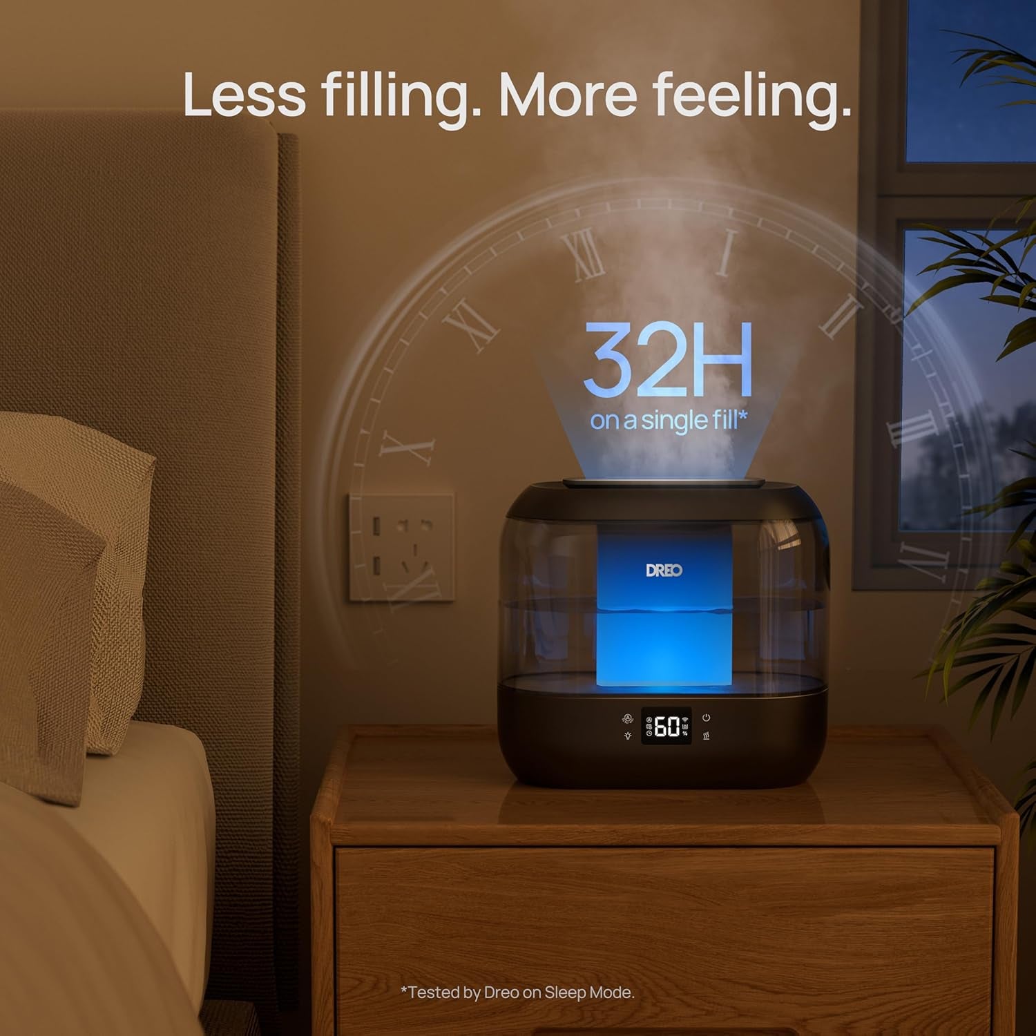 Smart Humidifiers for Bedroom, Top Fill 4L Supersized Humidifier Large Room with 28 Db, 36H Runtime, Touch/App/Voice Control, Nightlight, Cool Mist Humidifiers for Baby, Plants, Indoor, Black