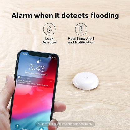 Water Leak Sensor 3 Pack, Zigbee Wireless Water Leak Detector for Alarm System and Smart Home Automation, Requires  HUB, App Notifications, for Kitchen, Bathroom, Basement, Works with IFTTT