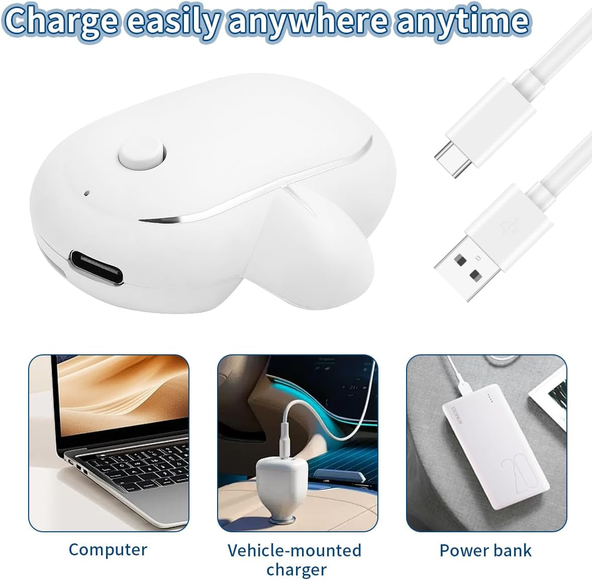 AI Smart Anti-Snoring Device with Strap,Detecting Snoring Sounds 40 Decibel Start Nose Massage,Low Noise, Adjustable High Low Vibration,Improves Breathing and Sleep Quality Home Travel (White)