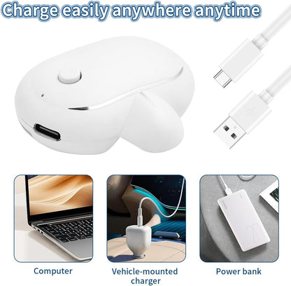 AI Smart Anti-Snoring Device with Strap,Detecting Snoring Sounds 40 Decibel Start Nose Massage,Low Noise, Adjustable High Low Vibration,Improves Breathing and Sleep Quality Home Travel (White)