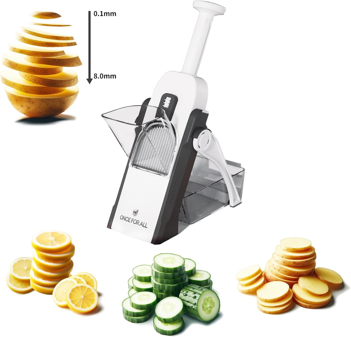 Safe Mandoline Slicer for Kitchen, Professional Vegetable Slicer for Food Potato Slices, Thickness Adjustable 0.1-8 Mm Kitchen Artifact Fast Meal Prep