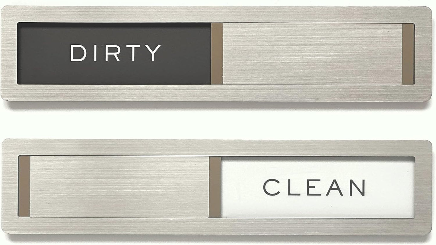 Clean Dirty Magnet for Dishwasher,  Premium Stainless Steel Grade 304, Kitchen Organizers and Storage Decor Accessories, Extra Adhesive Tapes Included.