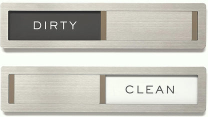 Clean Dirty Magnet for Dishwasher,  Premium Stainless Steel Grade 304, Kitchen Organizers and Storage Decor Accessories, Extra Adhesive Tapes Included.