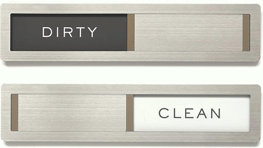 Clean Dirty Magnet for Dishwasher,  Premium Stainless Steel Grade 304, Kitchen Organizers and Storage Decor Accessories, Extra Adhesive Tapes Included.