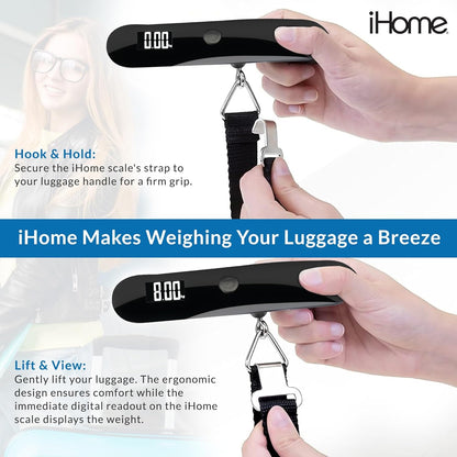 Digital Luggage Scale - 110Lbs Portable Suitcase Scale with LCD Display - Luggage Weight Scale (220LSGL2BL)