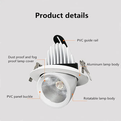 Led downlight light 5W 7W 10W 12W 20W 30W Recessed led light 360 degree rotatable Ceiling Spot Light ceiling recessed Lights