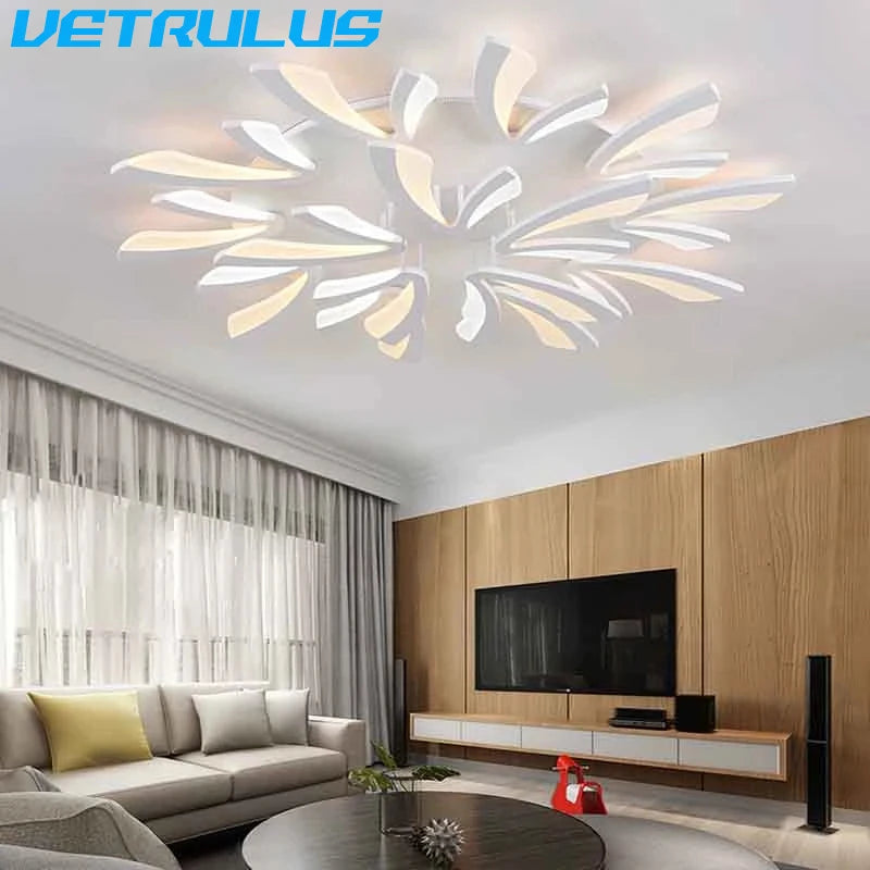 Modern Chandelier Smart Led Minimalist Dining Living Study Room Decor Branch Ceiling Lamp Hotel Indoor Lighting AC90-260 Fixture