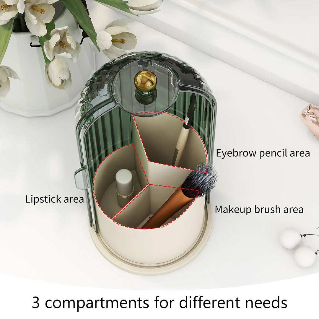 Revolutionize Your Beauty Routine with the YOOLENS 360-Degree Rotating Makeup Brush Organizer - Stylish, Dustproof, and Perfect for Any Space!