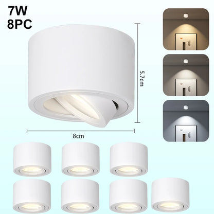 LED Downlight Angle Adjustable LED Ceiling Light Dimmable Surface Mounted Downlight Ceiling Spot Lights Indooor Light Home Decor