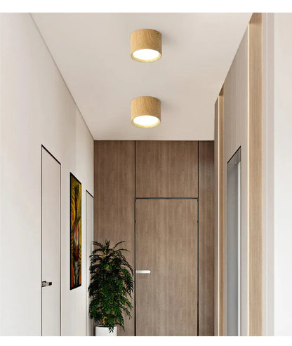 220V Downlight, Wooden Ceiling Lamp, Indoor Decor Lamps, Room Lighting, Living Room Corridor LED Down Lights for Street Bedroom